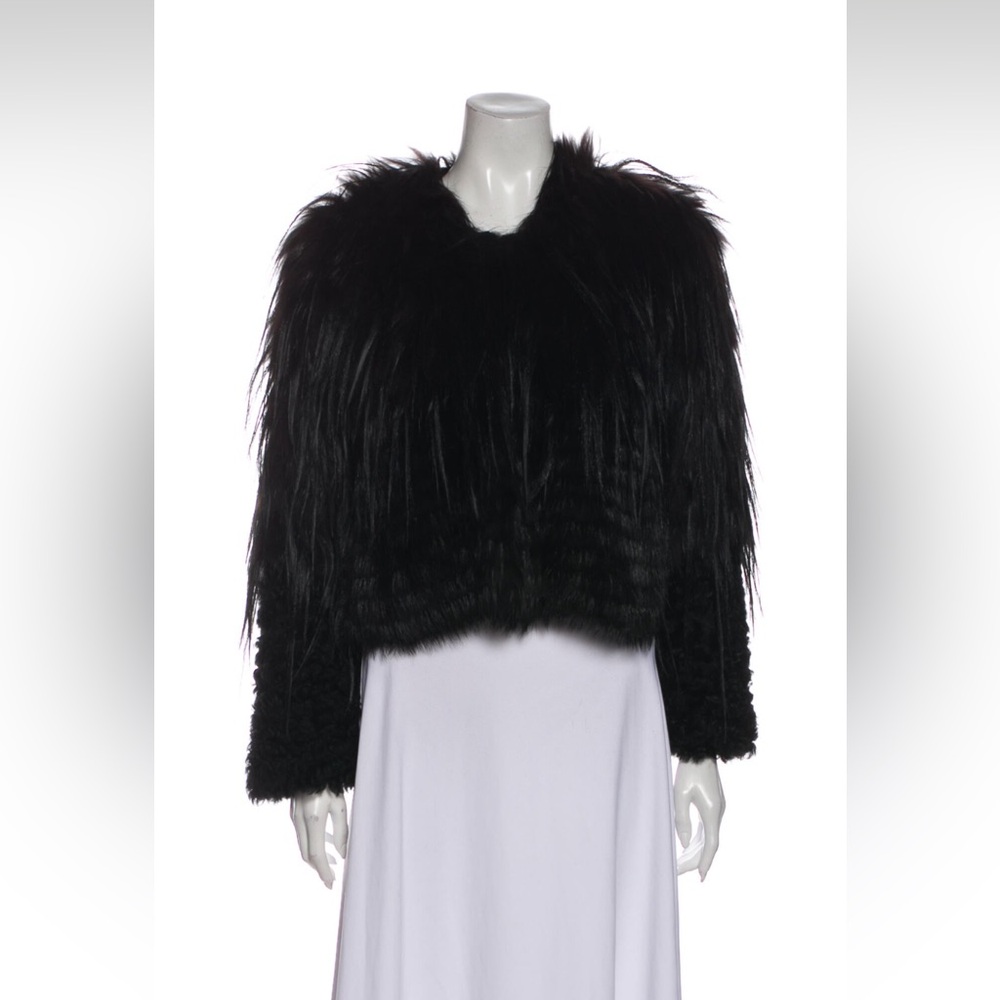 Vintage Chloe Ombré Fox Fur Jacket, Black, M